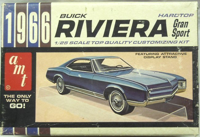 AMT 1/25 1966 Buick Riviera GS Grand Sport - Stock or Custom, 6556-200 plastic model kit